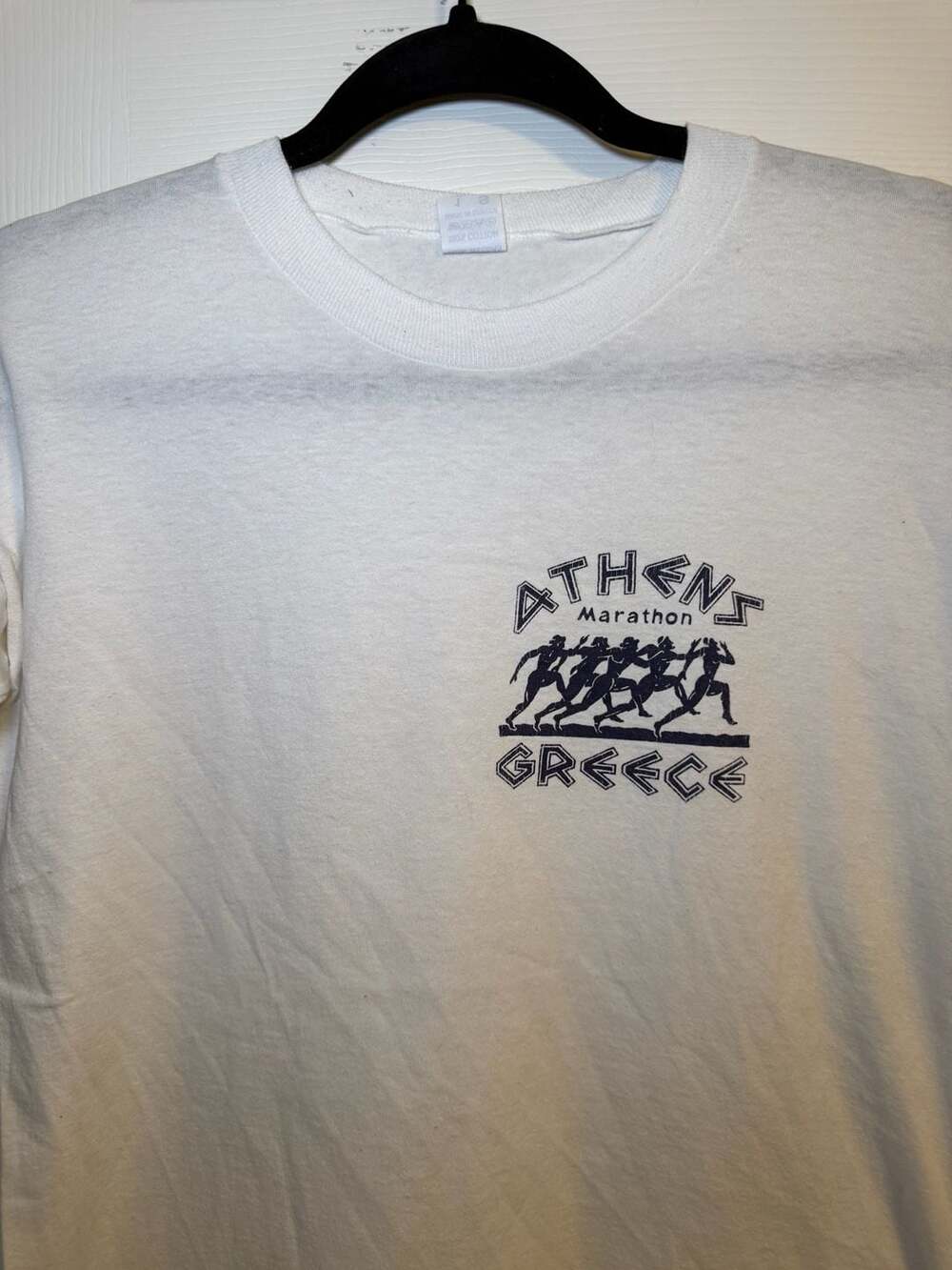 A.A. Hellas Athens Marathon Greece T-Shirt Size S White Cotton